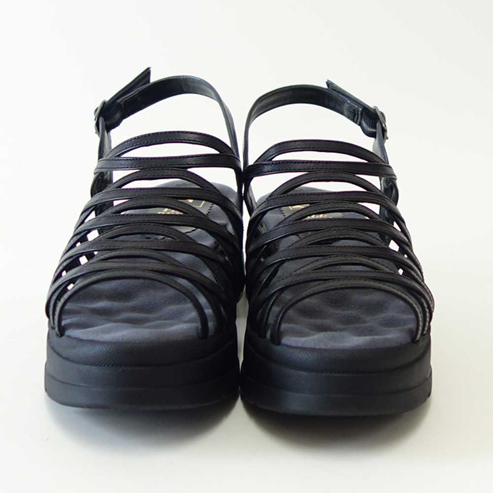 フィズリーンFIZZREEN21-6588ブラック(レディースサンダル)バックストラップEEEE厚底オープントゥサンダル(日本製)コンフォートカジュアル4E5cmヒール「靴」