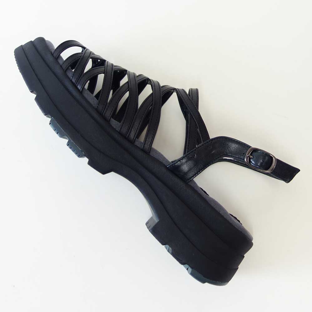 フィズリーンFIZZREEN21-6588ブラック(レディースサンダル)バックストラップEEEE厚底オープントゥサンダル(日本製)コンフォートカジュアル4E5cmヒール「靴」