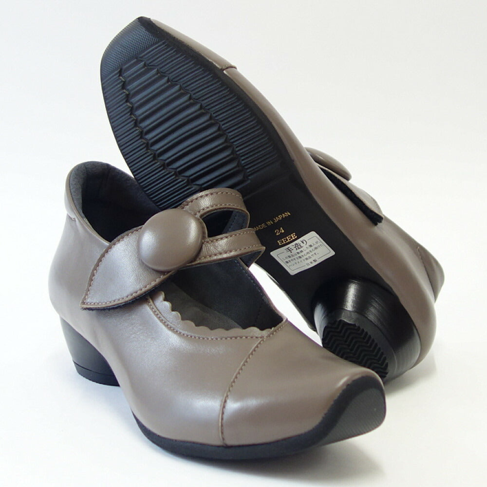 VIGEVANO ビジェバノ 7002 ダークオーク(日本製)ゆったりEEEE ストラップパンプス「靴」