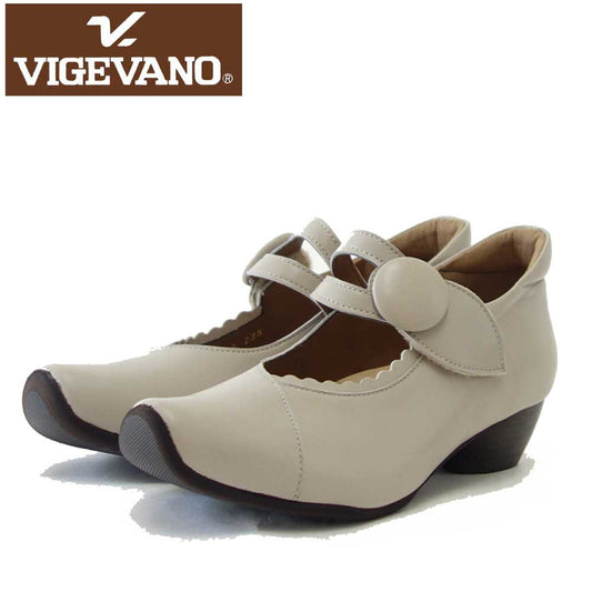 VIGEVANO ビジェバノ 7002 グレージュ(日本製)ゆったりEEEE ストラップパンプス「靴」