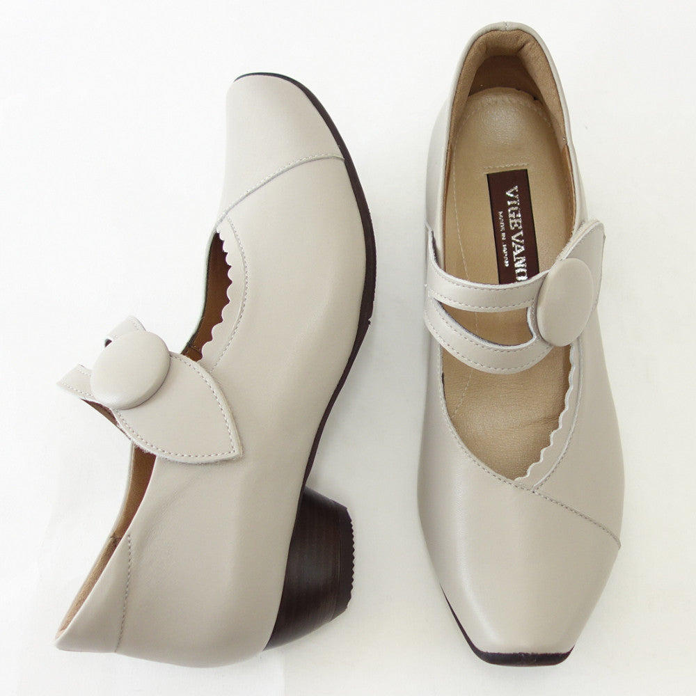 VIGEVANO ビジェバノ 7002 グレージュ(日本製)ゆったりEEEE ストラップパンプス「靴」