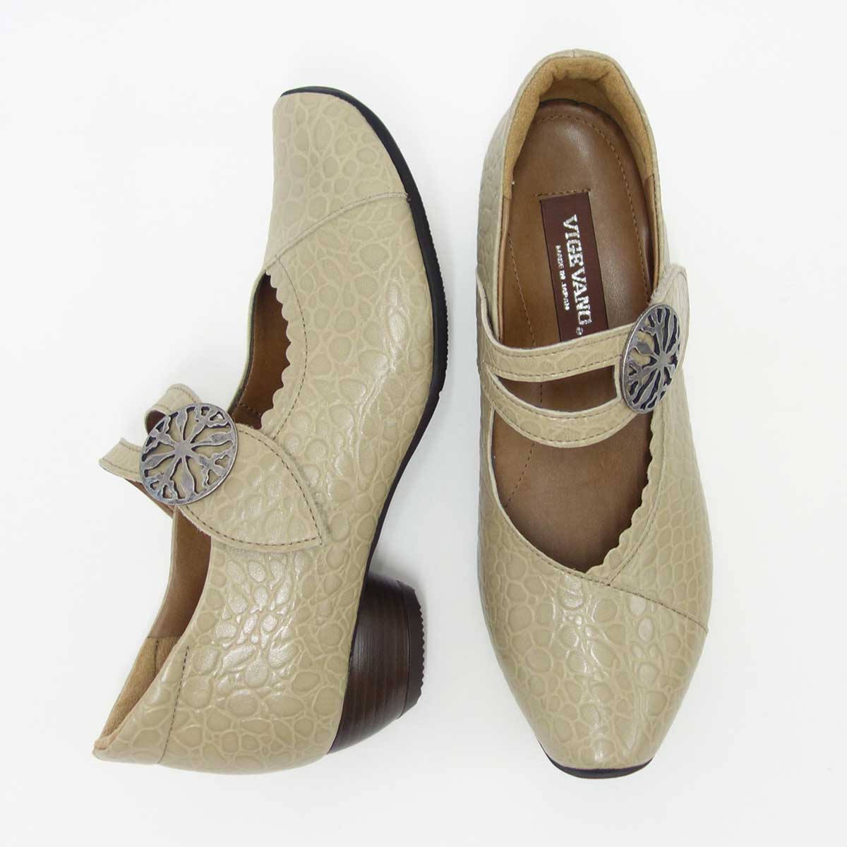 VIGEVANO ビジェバノ 7003 オーク(日本製) ゆったりEEEE ストラップパンプス 上質な天然皮革が優しく包み込みます 「靴」 母の日 おすすめ ギフト