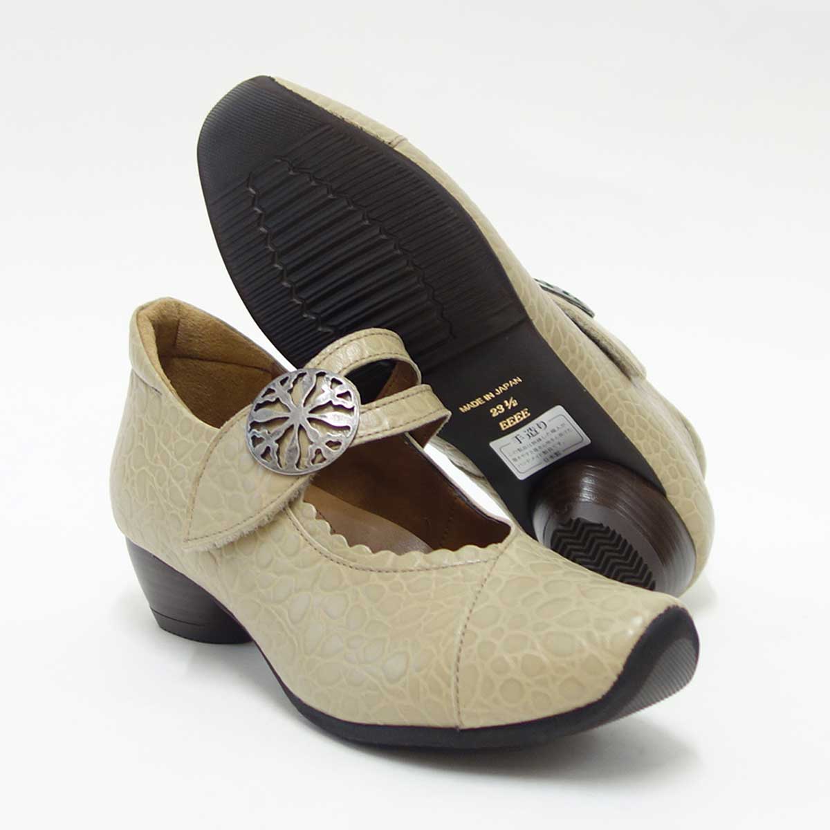 VIGEVANO ビジェバノ 7003 オーク(日本製) ゆったりEEEE ストラップパンプス 上質な天然皮革が優しく包み込みます 「靴」 母の日 おすすめ ギフト