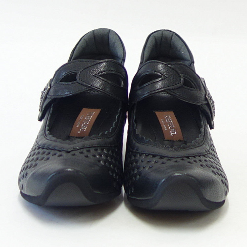 VIGEVANO ビジェバノ 7025 ブラック (レディース)日本製 ゆったりEEEE ストラップパンプス レザーシューズ 外反母趾 幅広 「靴」