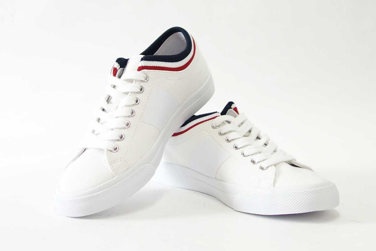 FRED PERRY フレッドペリー B7106(ユニセックス)Underspin Tipped Cuff Twill カラー:ホワイト/ネイビー(100A) 「靴」