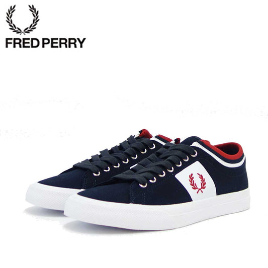 FRED PERRY フレッドペリー B7106(ユニセックス)Underspin Tipped Cuff Twill  カラー:ネイビー/ホワイト(608A)   「靴」