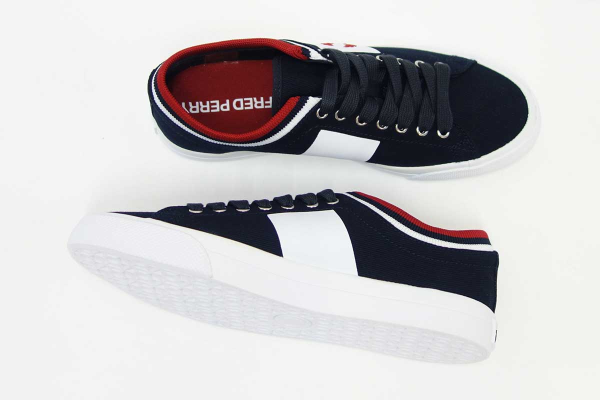 FRED PERRY フレッドペリー B7106(ユニセックス)Underspin Tipped Cuff Twill カラー:ネイビー/ホワイト(608A) 「靴」