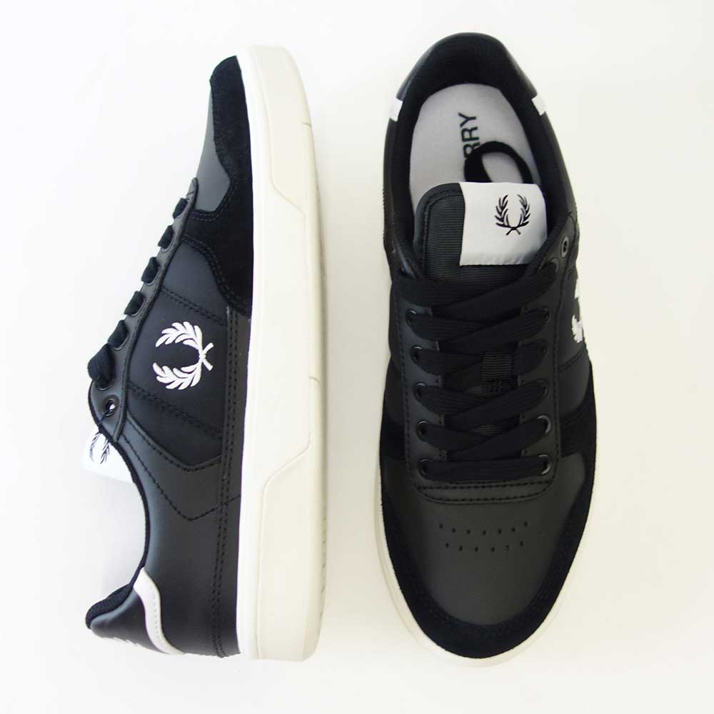 【SALE 40%OFF】 フレッドペリー FRED PERRY B7123 102(ユニセックス)B300 B300 Leather/Poly カラー:BLACK / WHITE テニスシューズ レザースニーカー「靴」