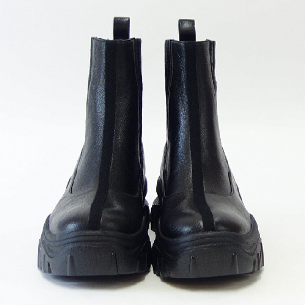 yuko imanishi + ユーコ イマニシ+ 716038 RINO ブラック サイドゴアブーツ ショートブーツ 厚底 展開サイズ 23cm 23.5cm 24cm 24.5cm「靴」