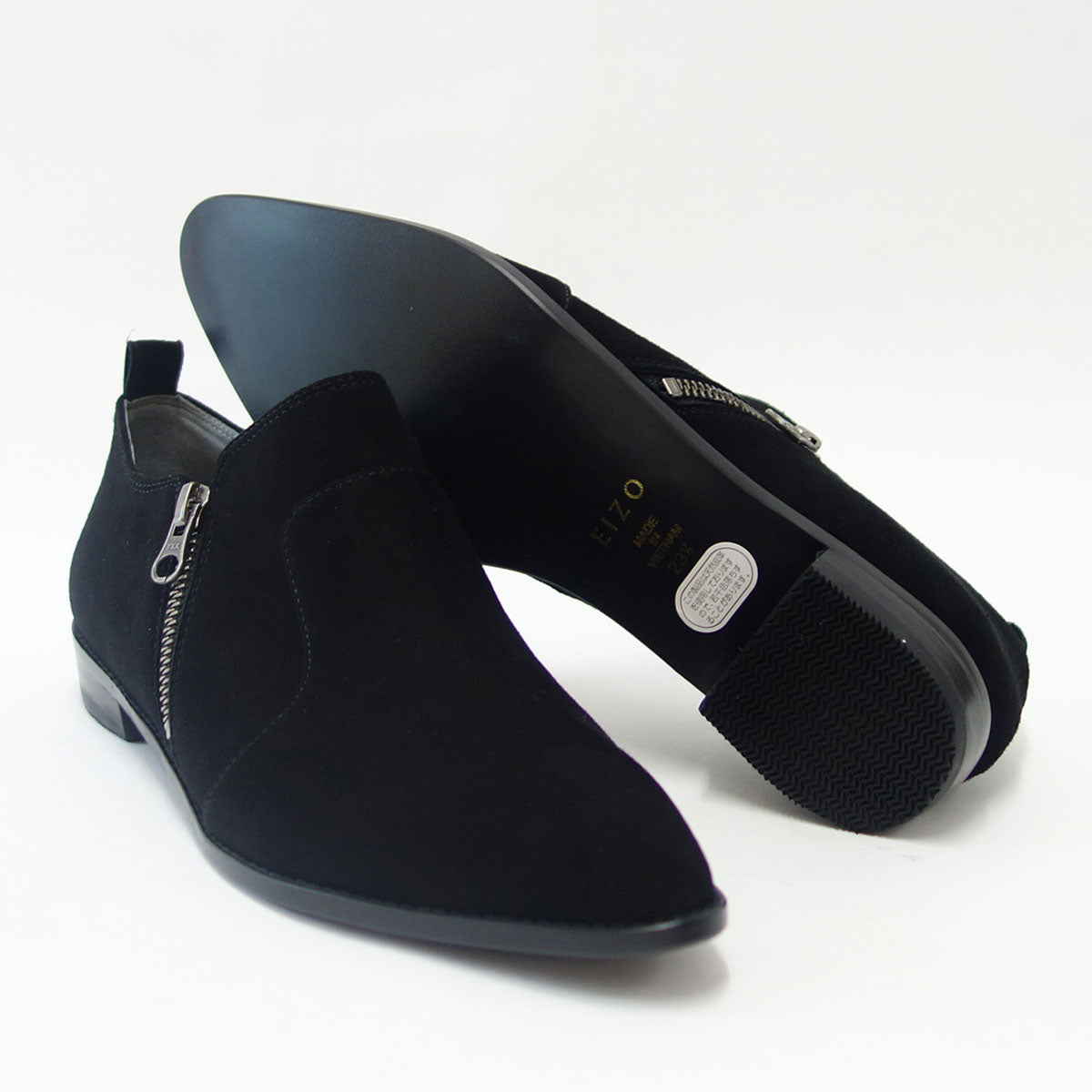 【SALE 50%OFF】 Chuchoter シュショテ per eizo 72883 ブラック シンプルフォルムのフラットブーティ 「靴」