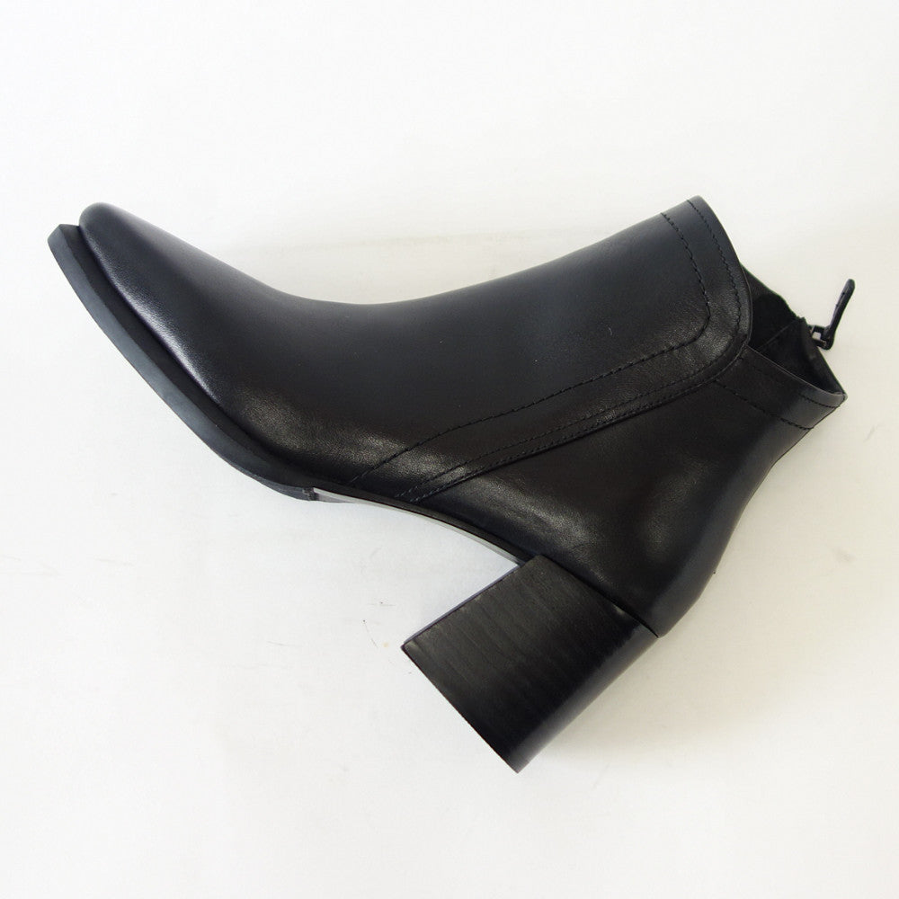 yuko imanishi + ユーコ イマニシ+ 737033 ブラック サイドジップブーツ 6.5cmヒール ショートブーツ 展開サイズ 23.5cm 24cm 24.5cm「靴」