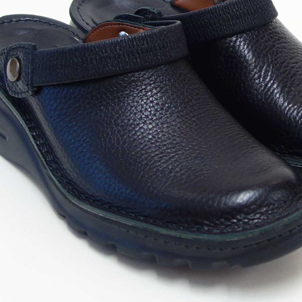 ジェイエスハートレーベルJSHeartlavel8010jブラック(レディース)日本製4E甲深ウェッジ本革撥水レザークロッグウェッジサンダル軽量コンフォートクッションソール「靴」