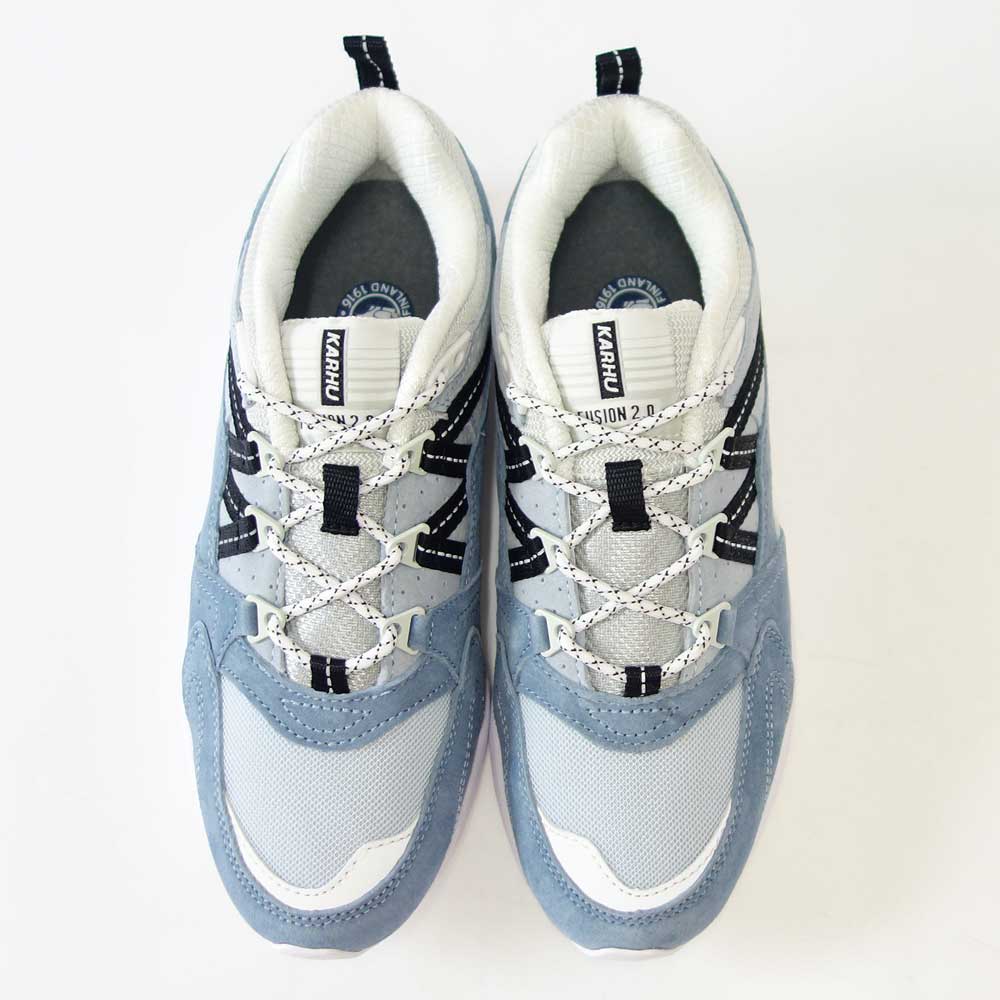 【SALE 20%OFF】 カルフ KARHU 804148 FUSION 2.0(フュージョン) カラー:Ashley Blue / Jet Black (ユニセックス) レザースニーカー レディース ウォーキング 「靴」