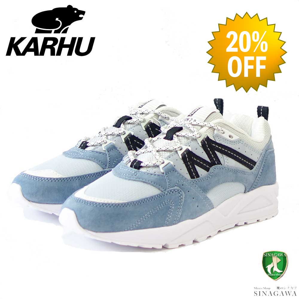【SALE 20%OFF】 カルフ KARHU 804148 FUSION 2.0(フュージョン) カラー:Ashley Blue / Jet Black (ユニセックス) レザースニーカー レディース ウォーキング 「靴」