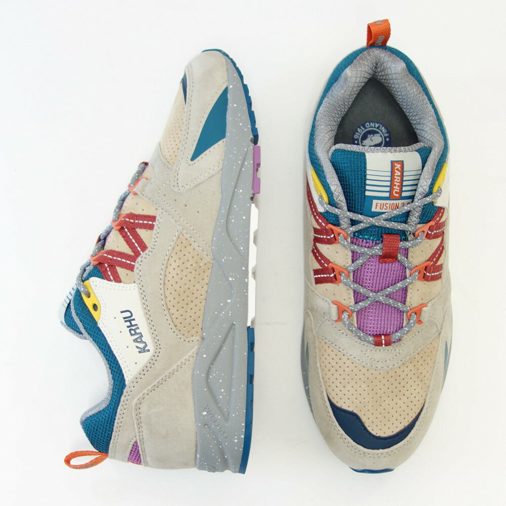 カルフ KARHU 804158 FUSION 2.0(フュージョン) カラー:SILVER LINING / MINERAL RED (ユニセックス) レザースニーカー レディース ウォーキング 「靴」