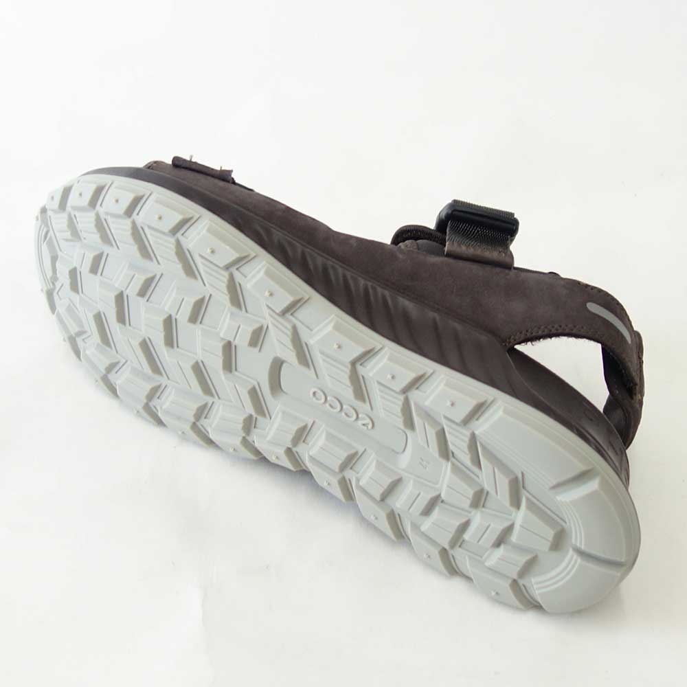 エコー ECCO EXOWRAP M 2S BUCKLE ダークブラウン 81181450670(メンズ)天然皮革 ストレッチ 3点ストラップ スポーツサンダル「靴」