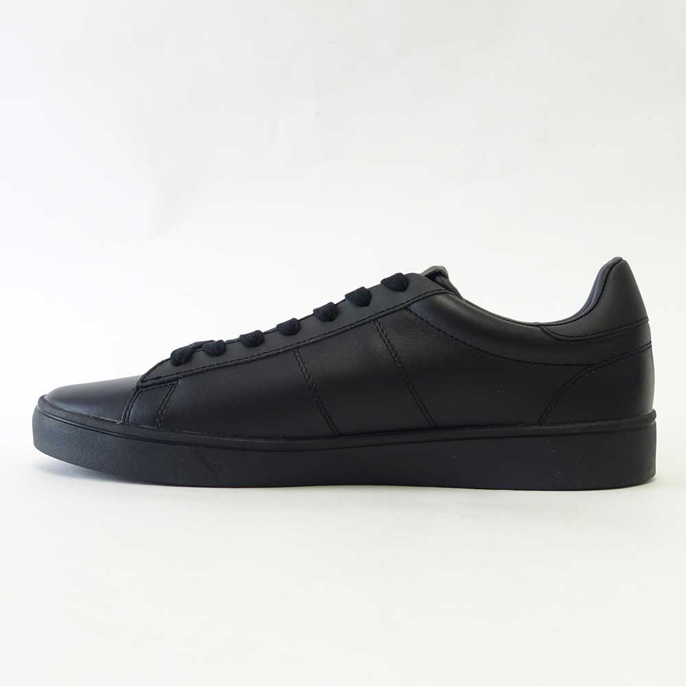 【SALE 30%OFF】 FRED PERRY フレッドペリー B 8250 102(ユニセックス)SPENCER LEATHER (スペンサー レザー) カラー:BLACK/METALLIC GOLD 天然皮革のローカットスニーカー 「靴」