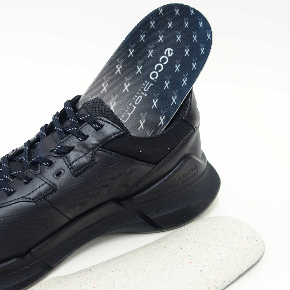 エコーECCOBIOM2.2MEN'Sブラック83076401001(メンズカジュアル)快適な履き心地のレザースニーカーウォーキングシューズ旅行「靴」