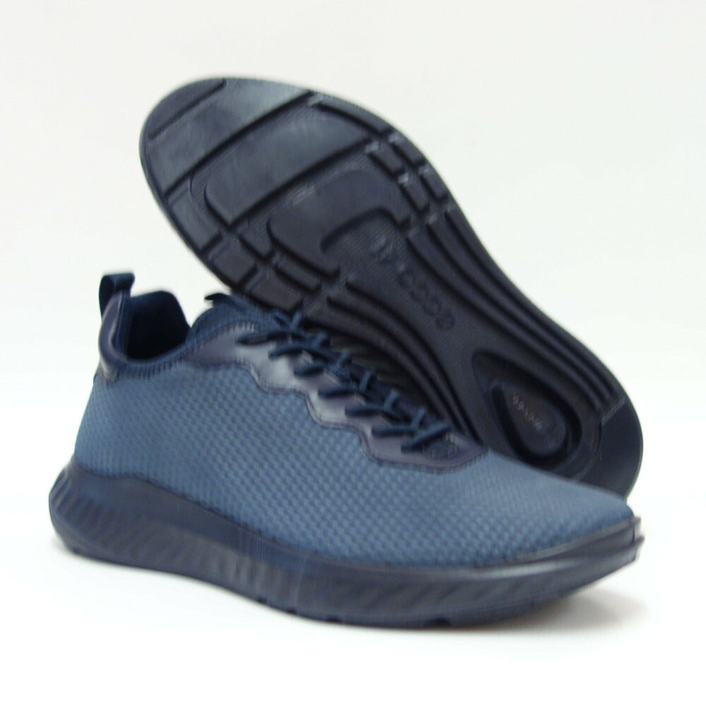 エコー ECCO ATH 1F STREET STYLE LEATHER SNEAKERS ネイビー 83490451142(メンズ)天然皮革 ウォーキング シューズ コンフォート レザースニーカー 「靴」