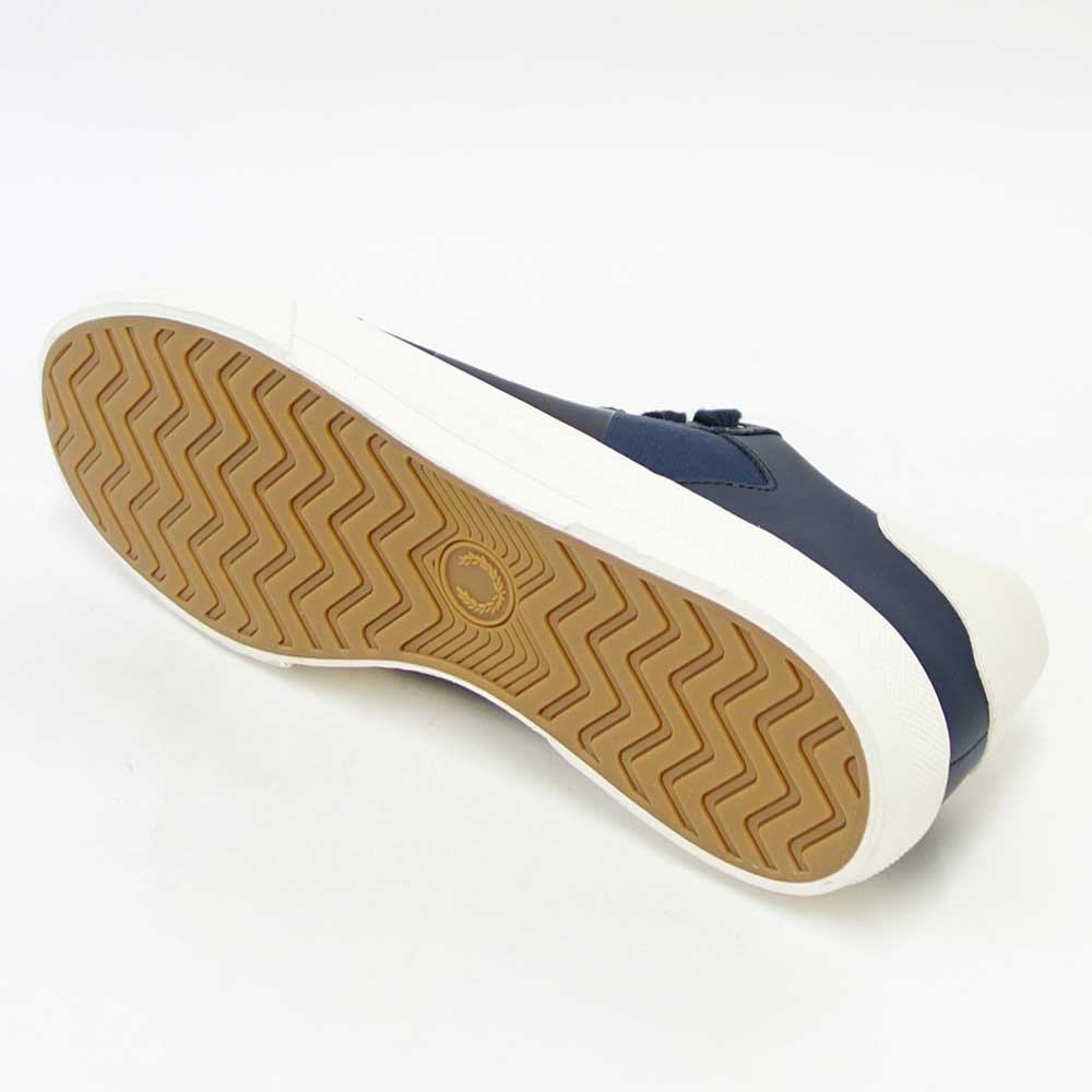 【SALE 40%OFF】 フレッドペリー  FRED PERRY B 9102 608(ユニセックス)Clay Leather Poly  カラー:NAVY 天然皮革 ローカットスニーカー  「靴」
