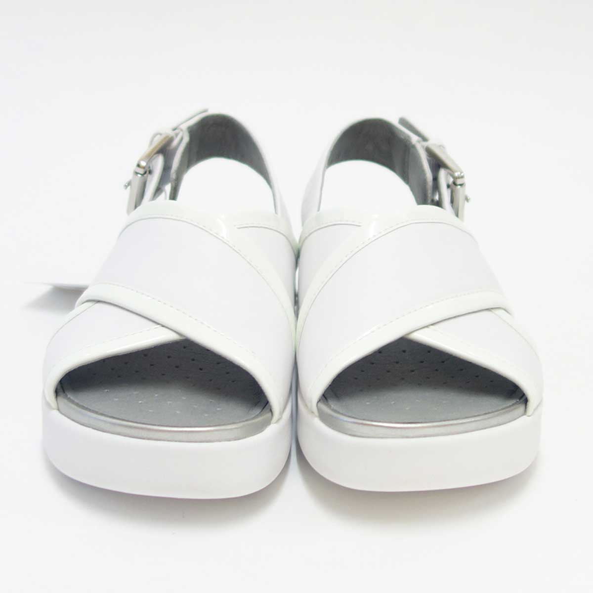 【SALE 50%OFF】 ジェオックス GEOX D 92CMA ホワイト(レディース)天然皮革の中厚底サンダル 「靴」