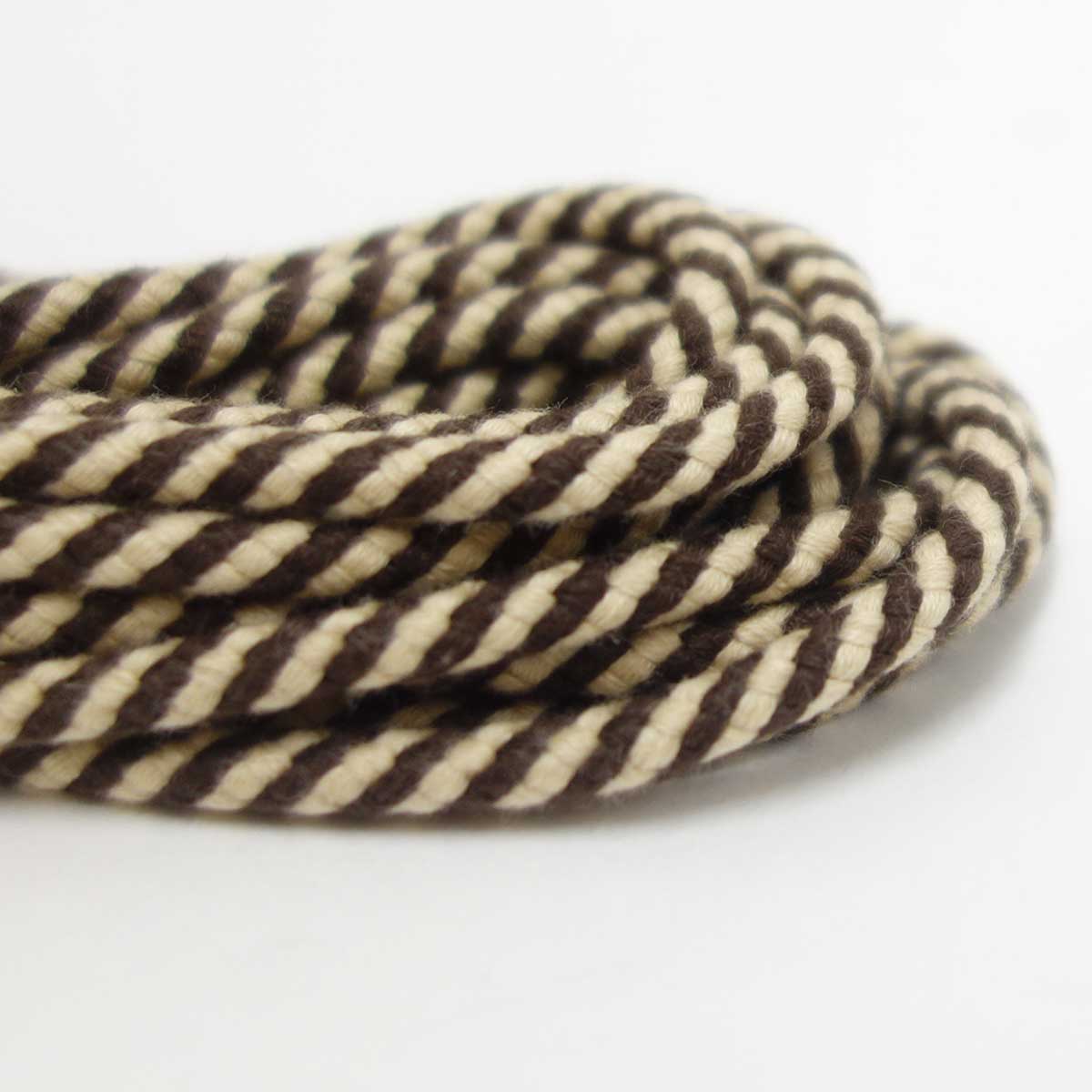 club VINTAGE COMFORT (クラブ・ヴィンテージ・コンフォート)  マウンテンシューレース(約4mm)石目丸  ツートン(ブラウン/ベージュ)150cm メール便可