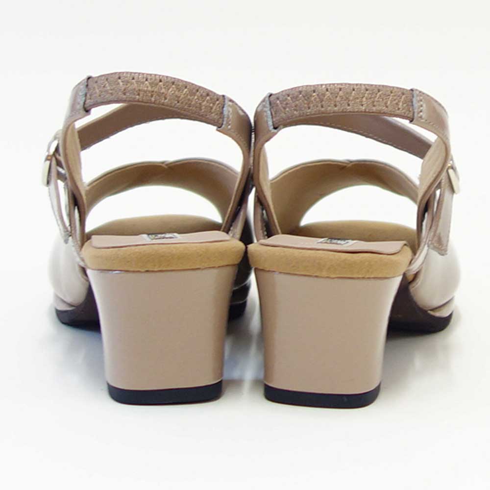 フィズリーンFIZZREEN9906オークエナメル(レディースサンダル)きれいに見えるEEEのバックストラップ(日本製)コンフォートカジュアル3E5cmヒール「靴」