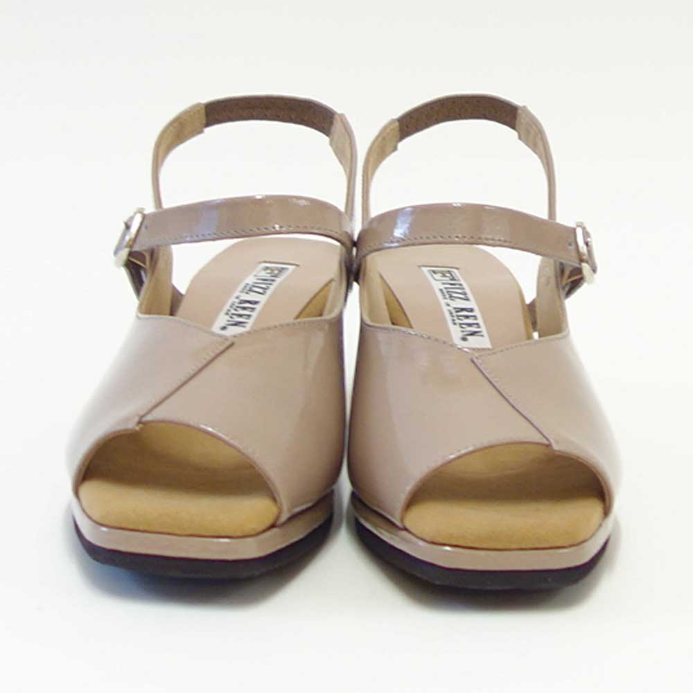 フィズリーンFIZZREEN9906オークエナメル(レディースサンダル)きれいに見えるEEEのバックストラップ(日本製)コンフォートカジュアル3E5cmヒール「靴」