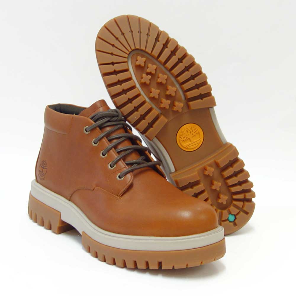 Timberlandティンバーランドa5yhhプレミアムウォータープルーフチャッカARBORROADLACEUP(コニャック)防水フルグレインレザーチャッカブーツアウトドアウォーキングアンクルブーツ「靴」