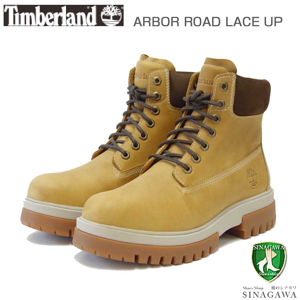 Timberlandティンバーランドa5ykdプレミアムウォータープルーフブーツARBORROADLACEUP(ウィート)防水フルグレインレザーショートブーツアウトドアウォーキングワークブーツ「靴」