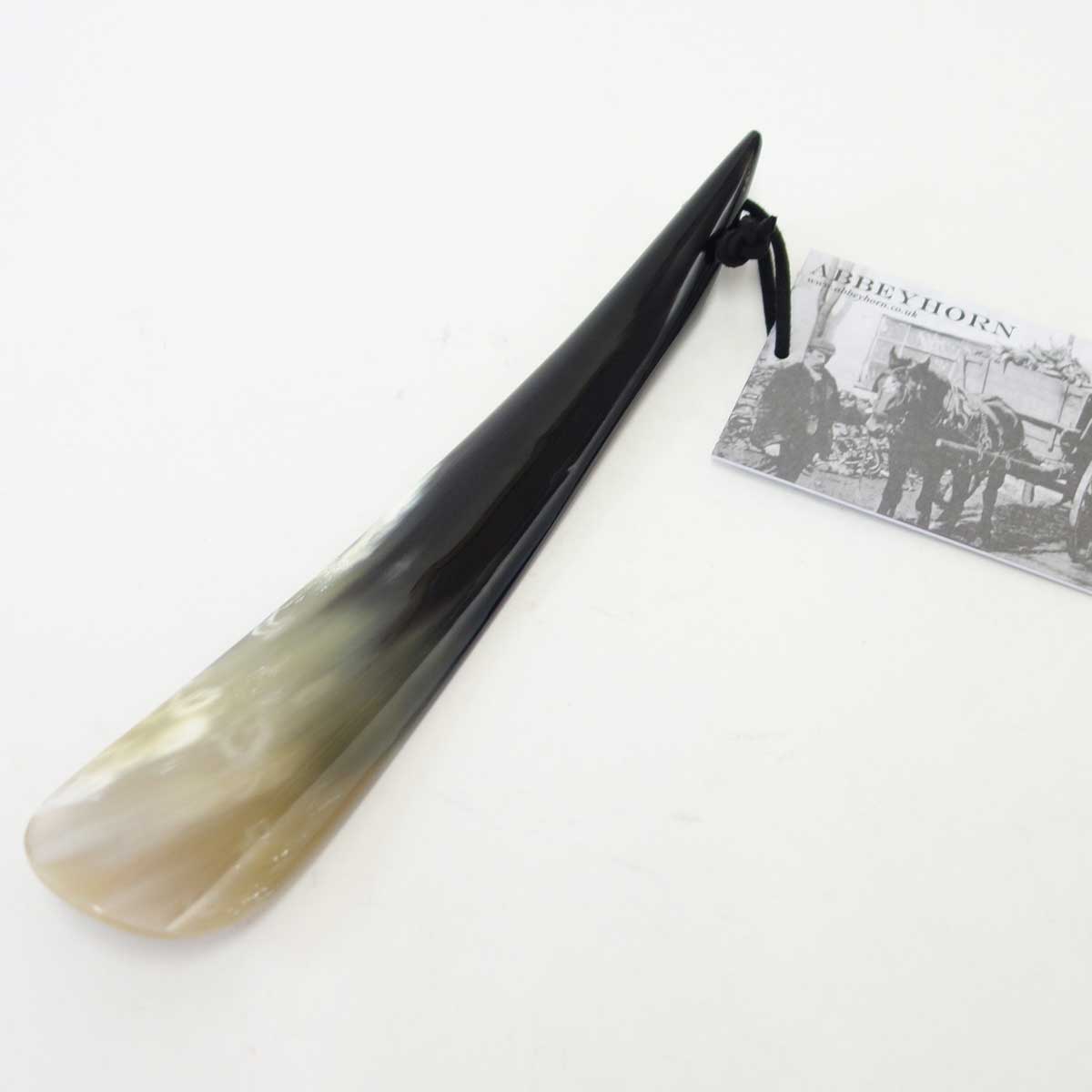 天然材質 水牛の角を使用した靴ベラ(英国製) Abbey Horn Works アビィ・リアルシューホーン F 21 (約21cm)