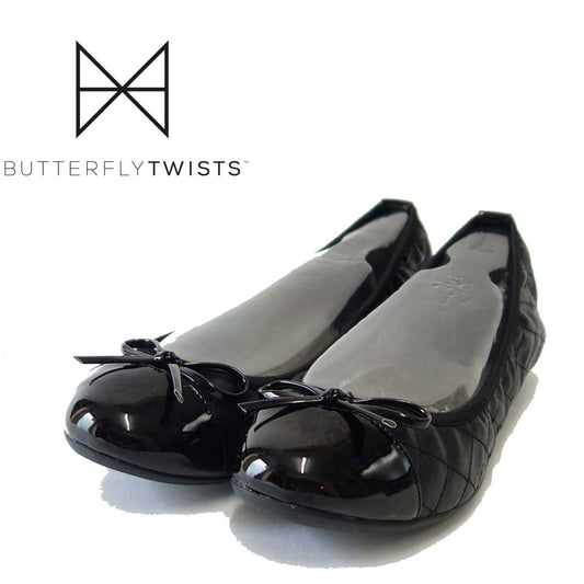 BUTTERFLY TWISTS バタフライツイスト  OLIVIA B21036B ブラック(レディース) お洒落な携帯バレエシューズ 「靴」