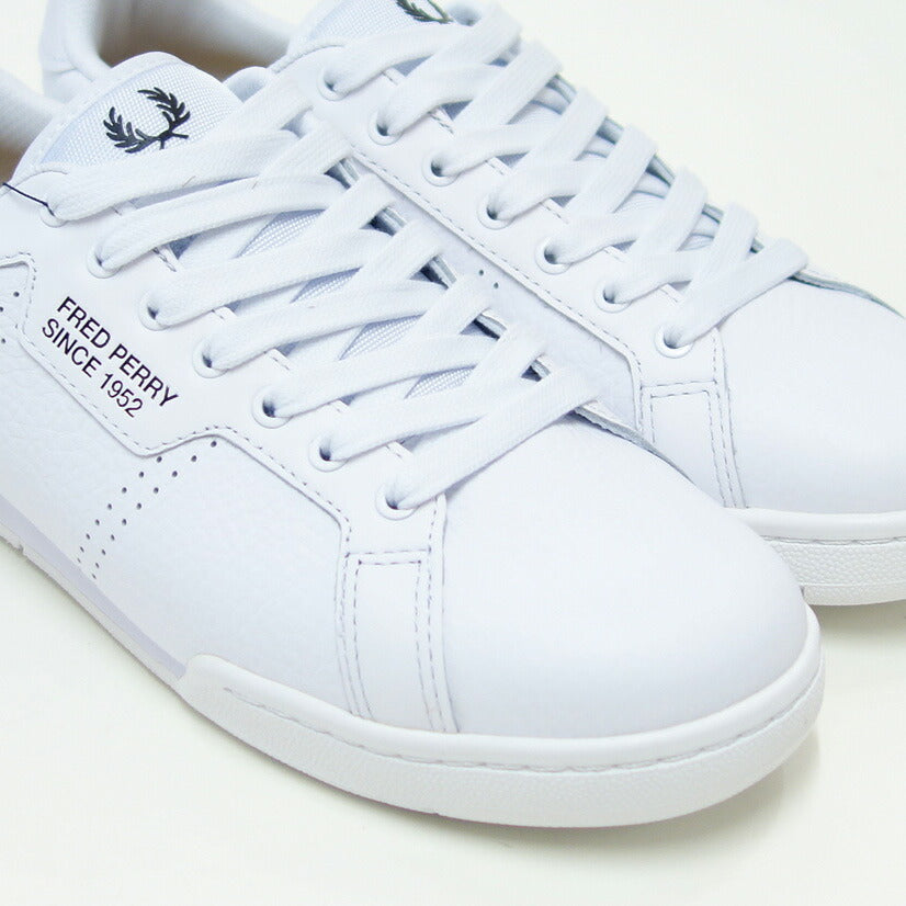 FREDPERRYフレッドペリーB1315134(ユニセックス)B722TEXTUREDLEATHER/SNCE1952カラー:WHITE天然皮革のローカットスニーカー「靴」