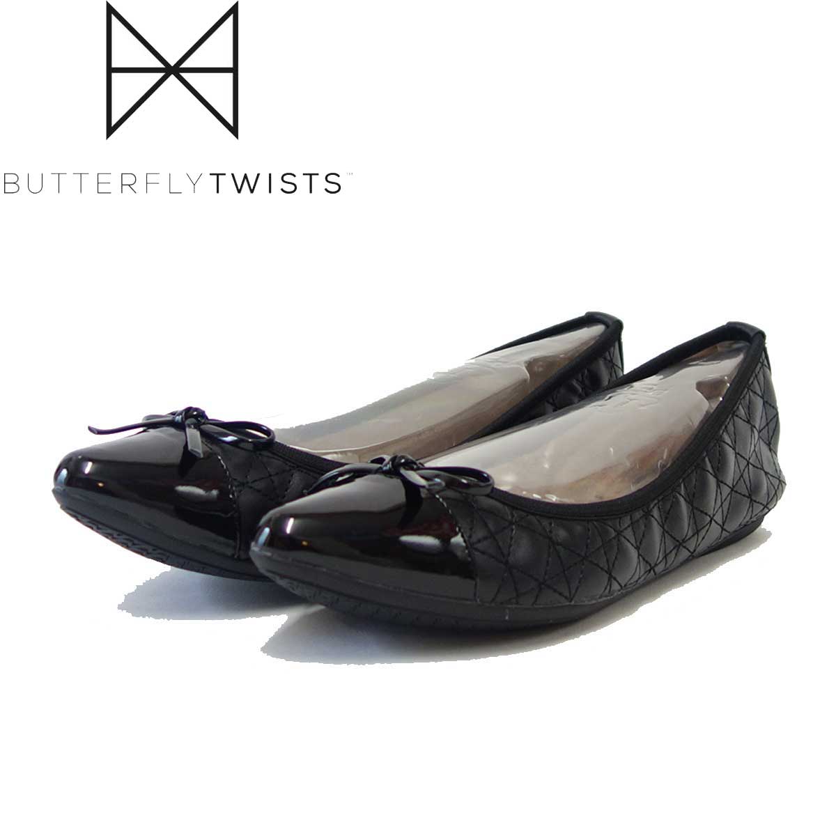 バタフライツイスト BUTTERFLY TWISTS HOLLY 21012B ブラック(レディース) お洒落な携帯バレエシューズ 「靴」