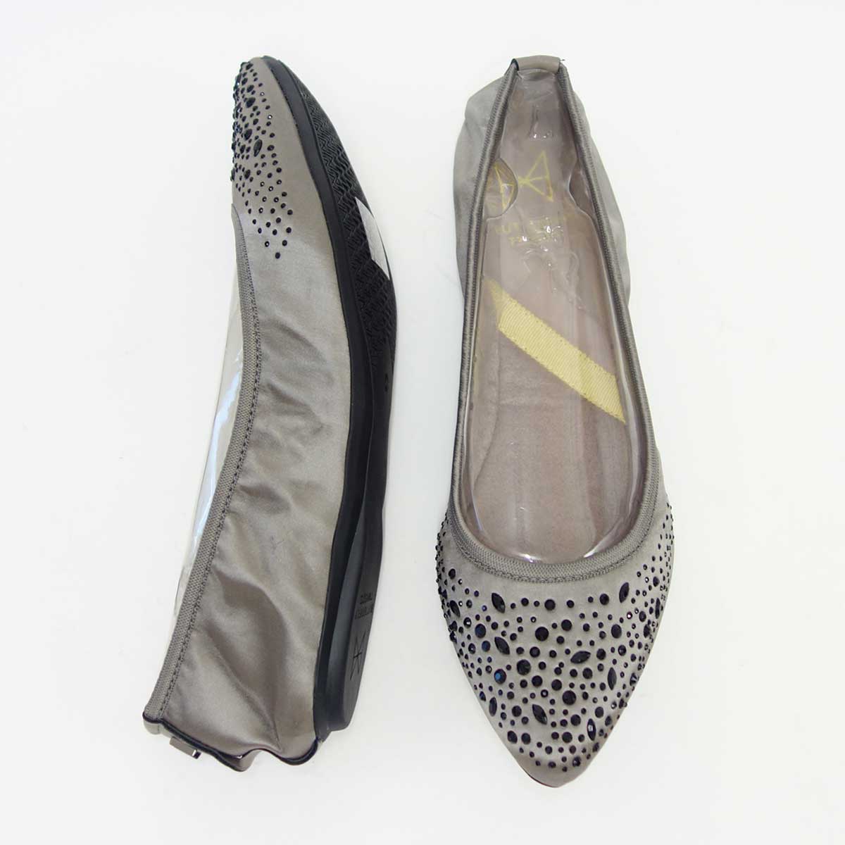 バタフライツイスト BUTTERFLY TWISTS  JANEY CRYSTAL B21013C TAUPE(トープ)お洒落な携帯バレエシューズ 「靴」