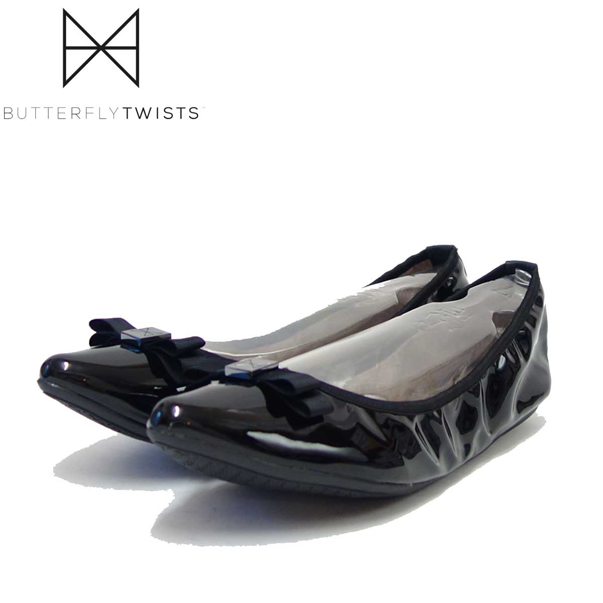 バタフライツイスト BUTTERFLY TWISTS  JASMIN 22023B BLK(ブラックパテント) お洒落な携帯バレエシューズ 「靴」