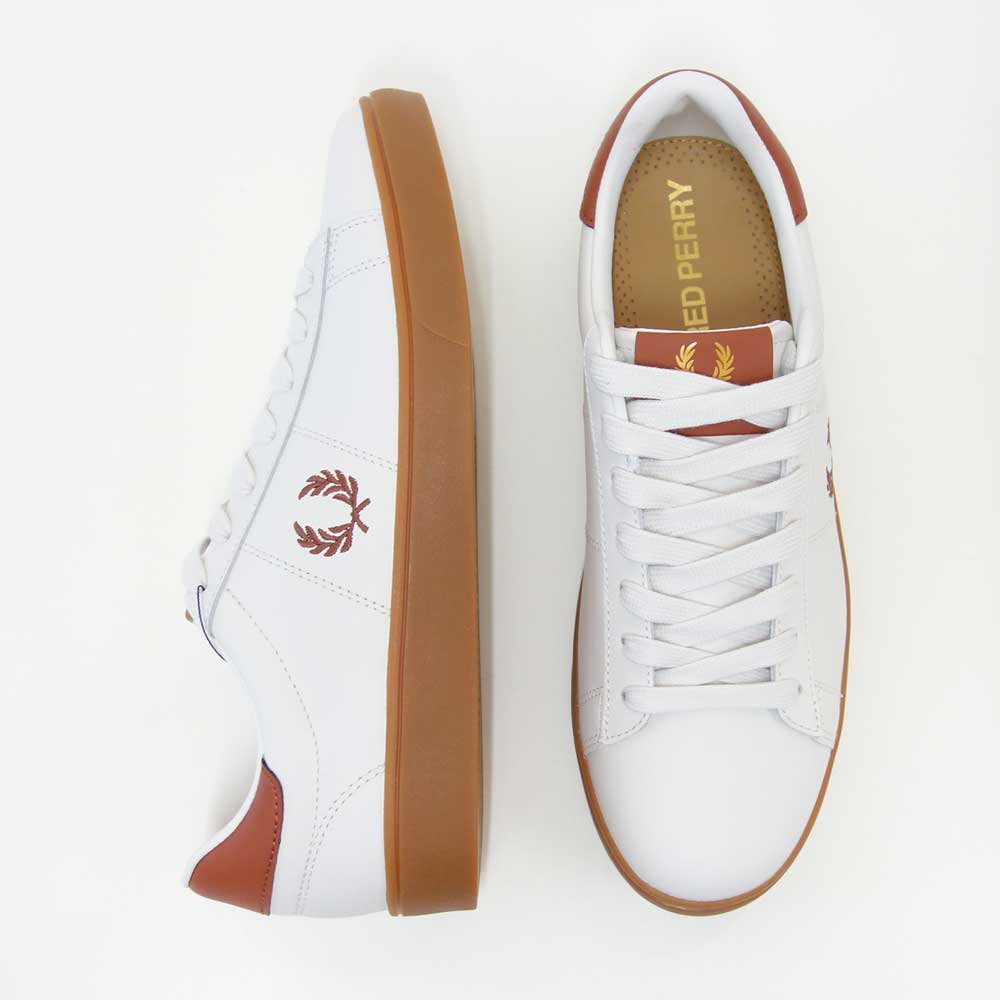 FREDPERRYフレッドペリーB4334760(ユニセックス)SPENCERLEATHER(スペンサーレザー)カラー:LIGHTECRU天然皮革のローカットスニーカー「靴」