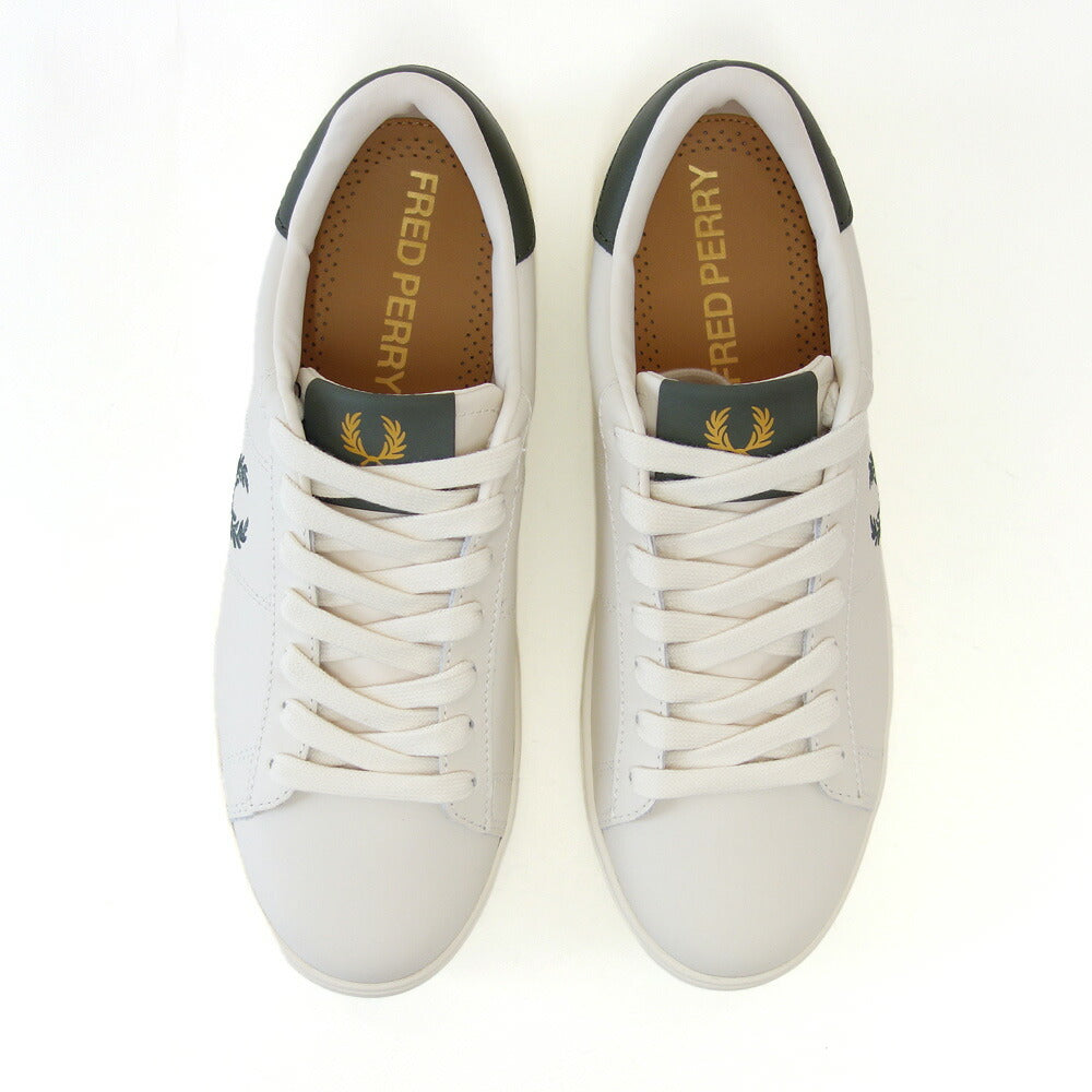 FREDPERRYフレッドペリーB4334X37(ユニセックス)SPENCERLEATHER(スペンサーレザー)カラー:ECRU/LAUREL天然皮革のローカットスニーカー