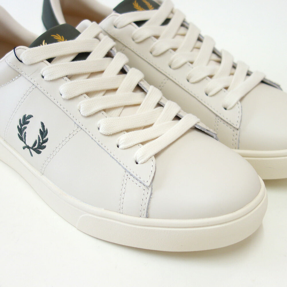FREDPERRYフレッドペリーB4334X37(ユニセックス)SPENCERLEATHER(スペンサーレザー)カラー:ECRU/LAUREL天然皮革のローカットスニーカー