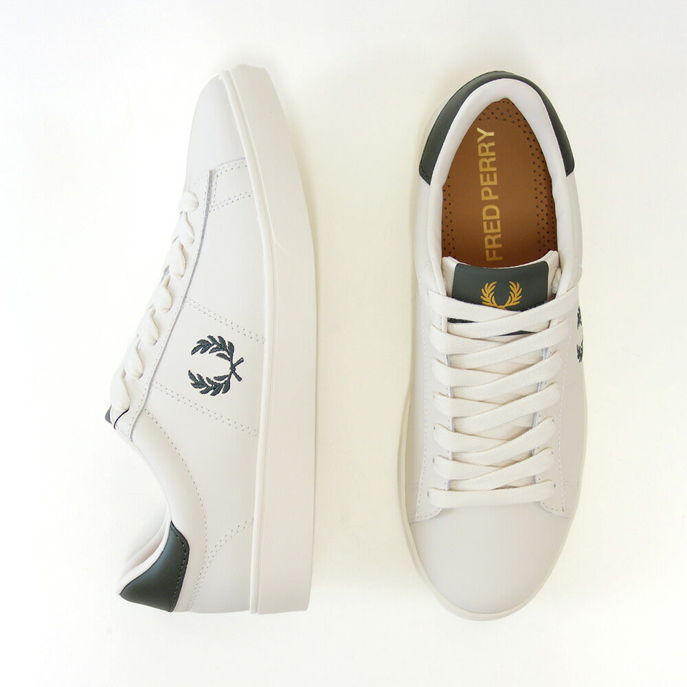 FREDPERRYフレッドペリーB4334X37(ユニセックス)SPENCERLEATHER(スペンサーレザー)カラー:ECRU/LAUREL天然皮革のローカットスニーカー