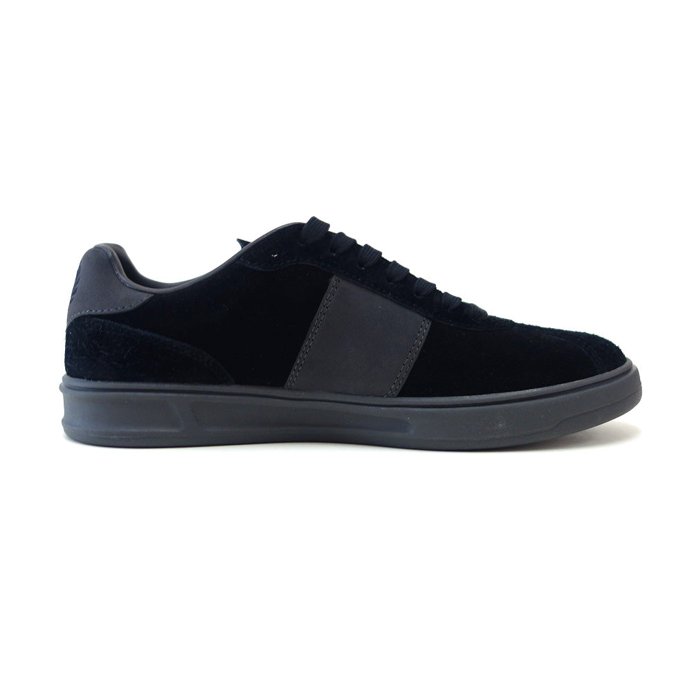 FREDPERRYフレッドペリーB8325U73(メンズ)B4Suedeカラー:BLACK/ANCHORGREY天然皮革のローカットスニーカー