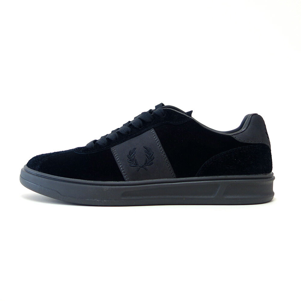FREDPERRYフレッドペリーB8325U73(メンズ)B4Suedeカラー:BLACK/ANCHORGREY天然皮革のローカットスニーカー