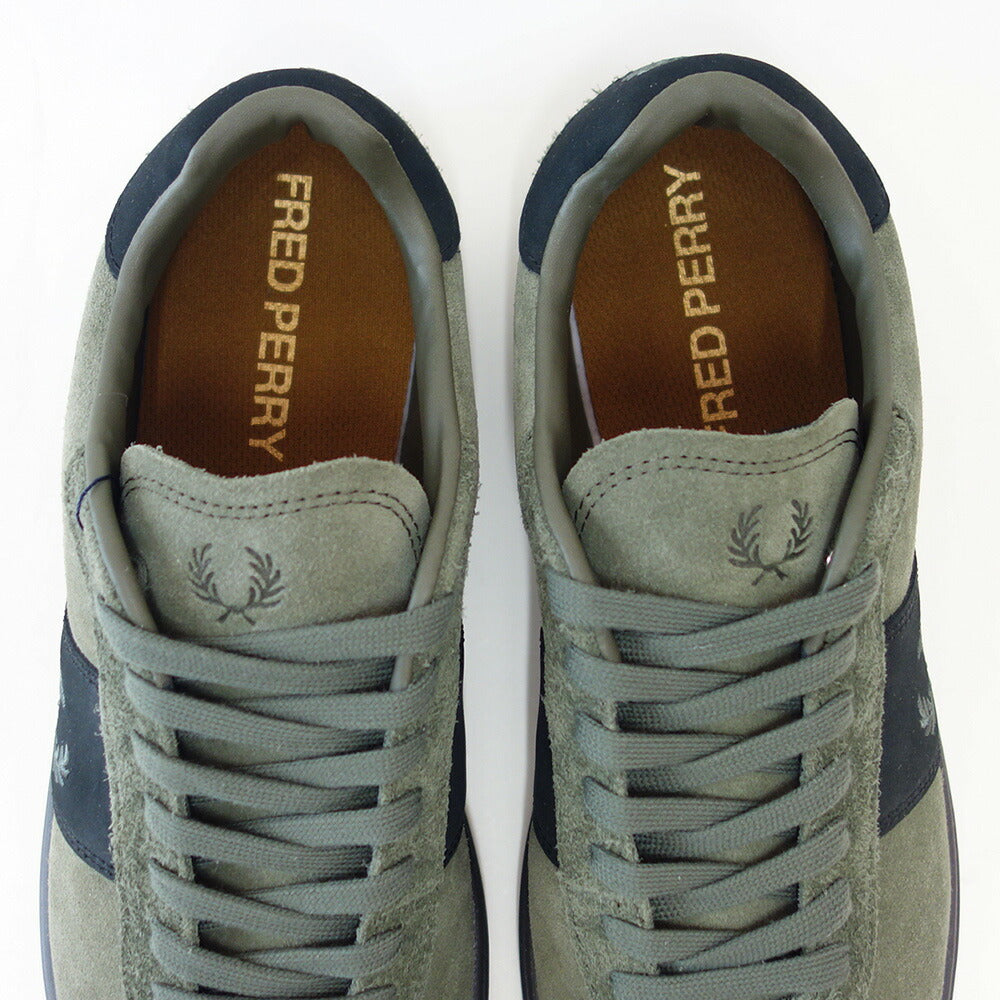 FREDPERRYフレッドペリーB8325X92(メンズ)B4Suedeカラー:LAURELWREATH/LIMESTONE天然皮革のローカットスニーカー