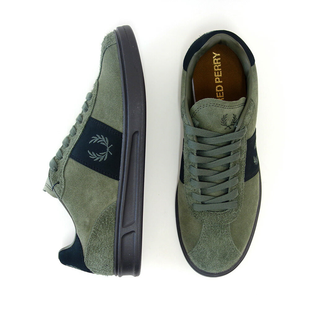 FREDPERRYフレッドペリーB8325X92(メンズ)B4Suedeカラー:LAURELWREATH/LIMESTONE天然皮革のローカットスニーカー