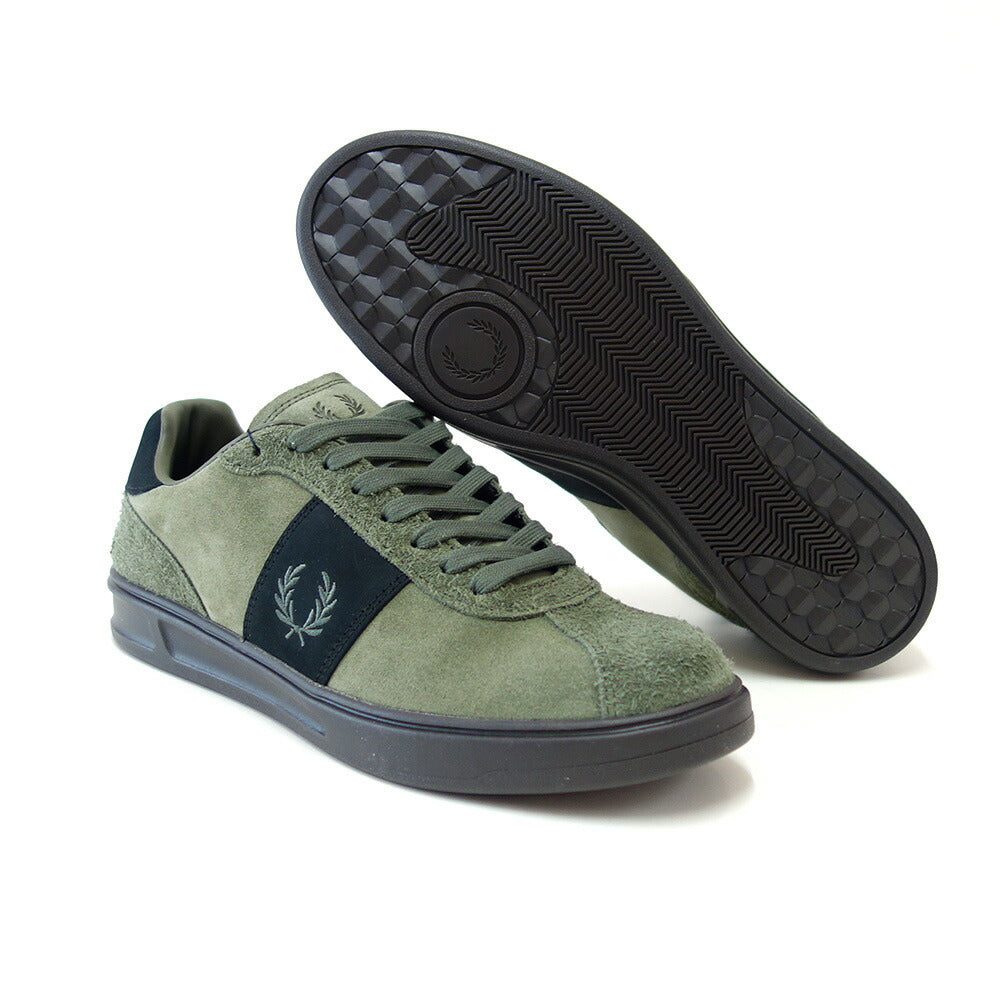 FREDPERRYフレッドペリーB8325X92(メンズ)B4Suedeカラー:LAURELWREATH/LIMESTONE天然皮革のローカットスニーカー