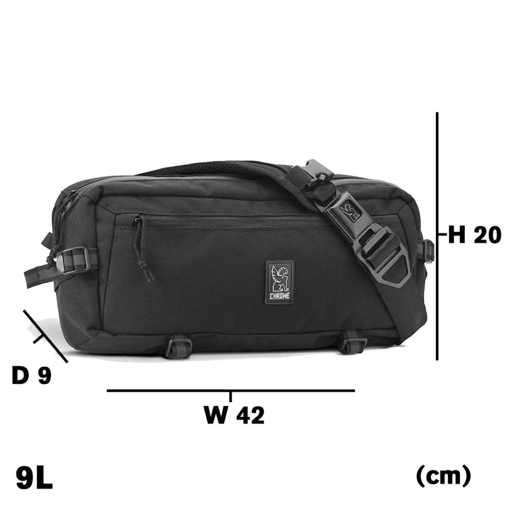 CHROME クローム KADET SLING BAG (カデットスリングバッグ) BG196 (カラー BLACK) 容量:9L 防水 メッセンジャーバック スリングバック ボディーバッグ ウェストバッグ
