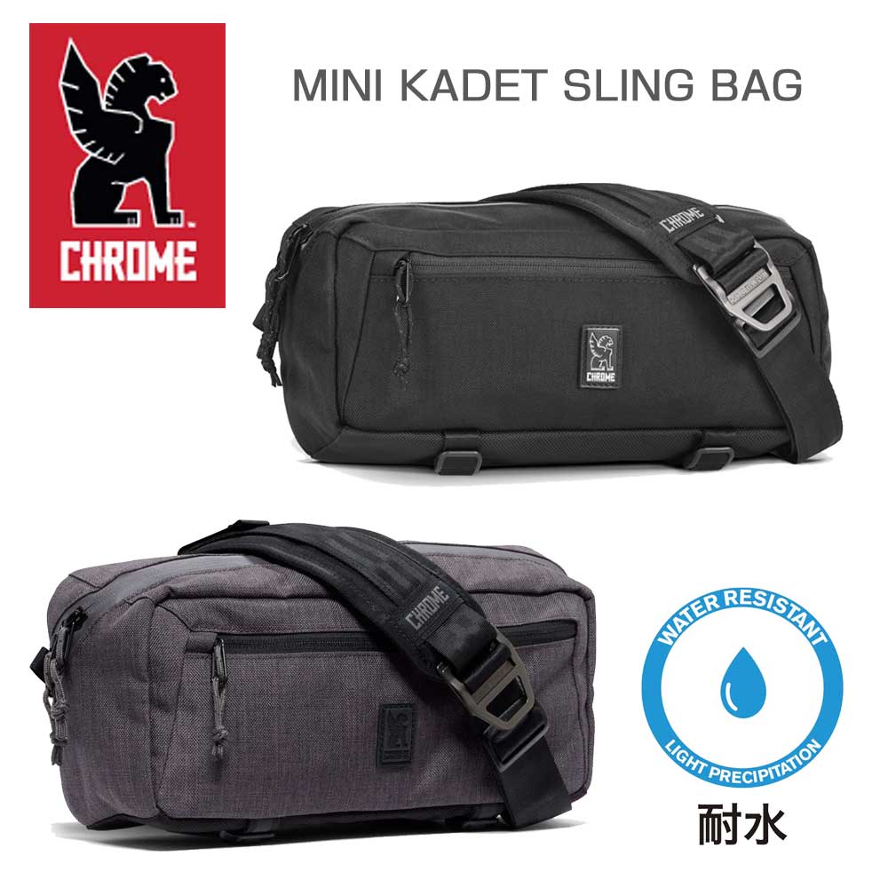 CHROME クローム MINI KADET SLING BAG (ミニカデットスリングバッグ) BG321 (カラー CASTLEROCK TWILL・BLACK) 容量:5L 防水 メッセンジャーバック スリングバック ボディーバッグ ウェストバッグ