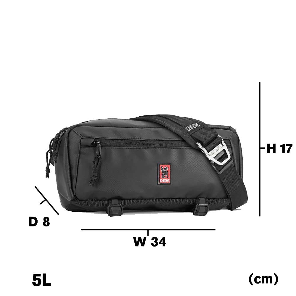CHROME クローム MINI KADET SLING BAG (ミニカデットスリングバッグ) BG321 (カラー BLACK TARP) 容量:5L 防水 メッセンジャーバック スリングバック ボディーバッグ ウェストバッグ