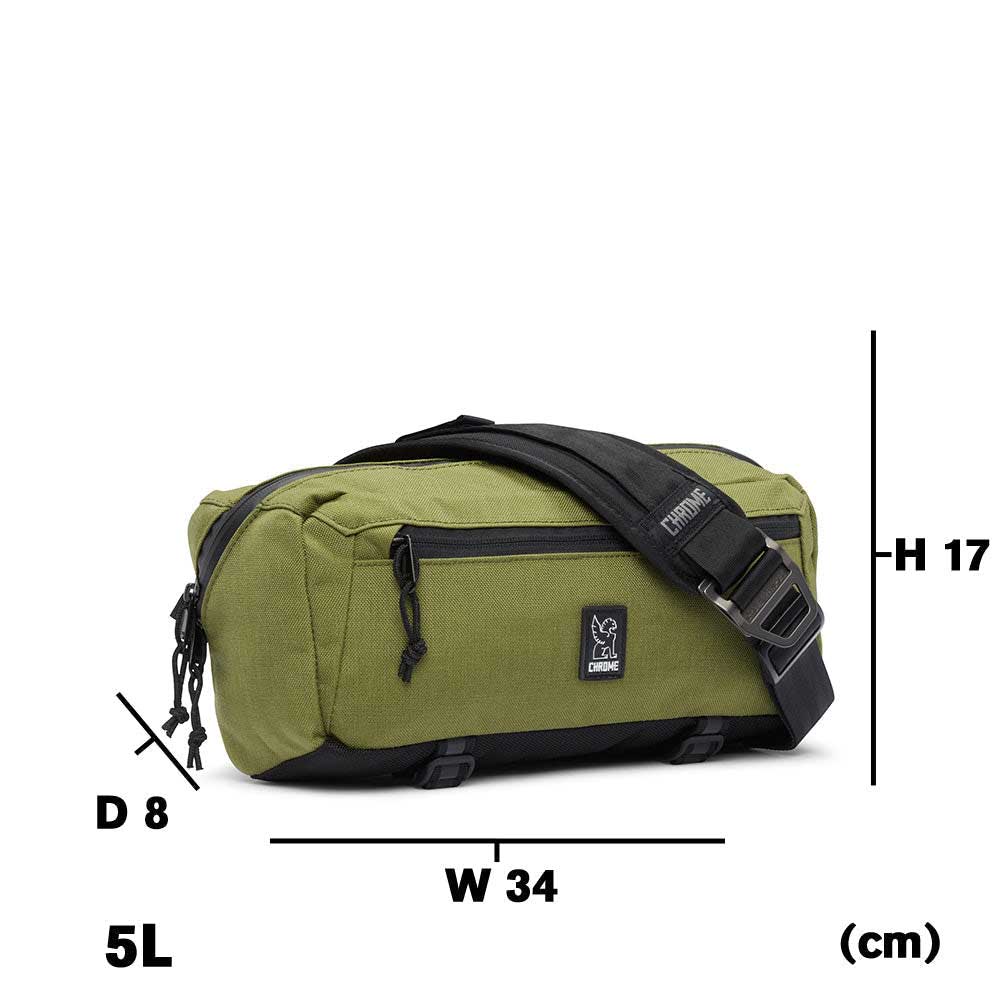 CHROME クローム MINI KADET SLING BAG (ミニカデットスリングバッグ) BG321 (カラー OLIVE BRANCH) 容量:5L 防水 メッセンジャーバック スリングバック ボディーバッグ ウェストバッグ