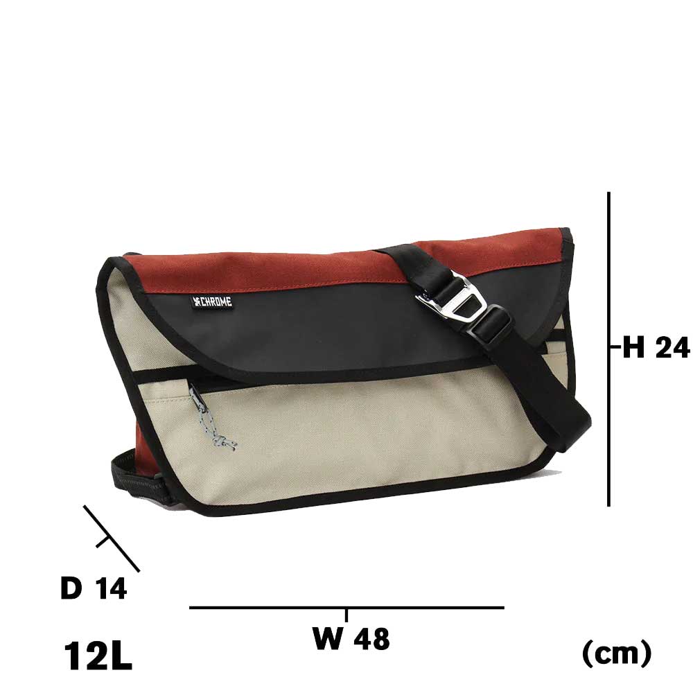 CHROME クローム シンプルメッセンジャーバッグ SIMPLE MESSENGER BAG BG322 (カラー:BRICK TAN) 容量:12L 防水 メッセンジャーバック スリングバック ボディーバッグ